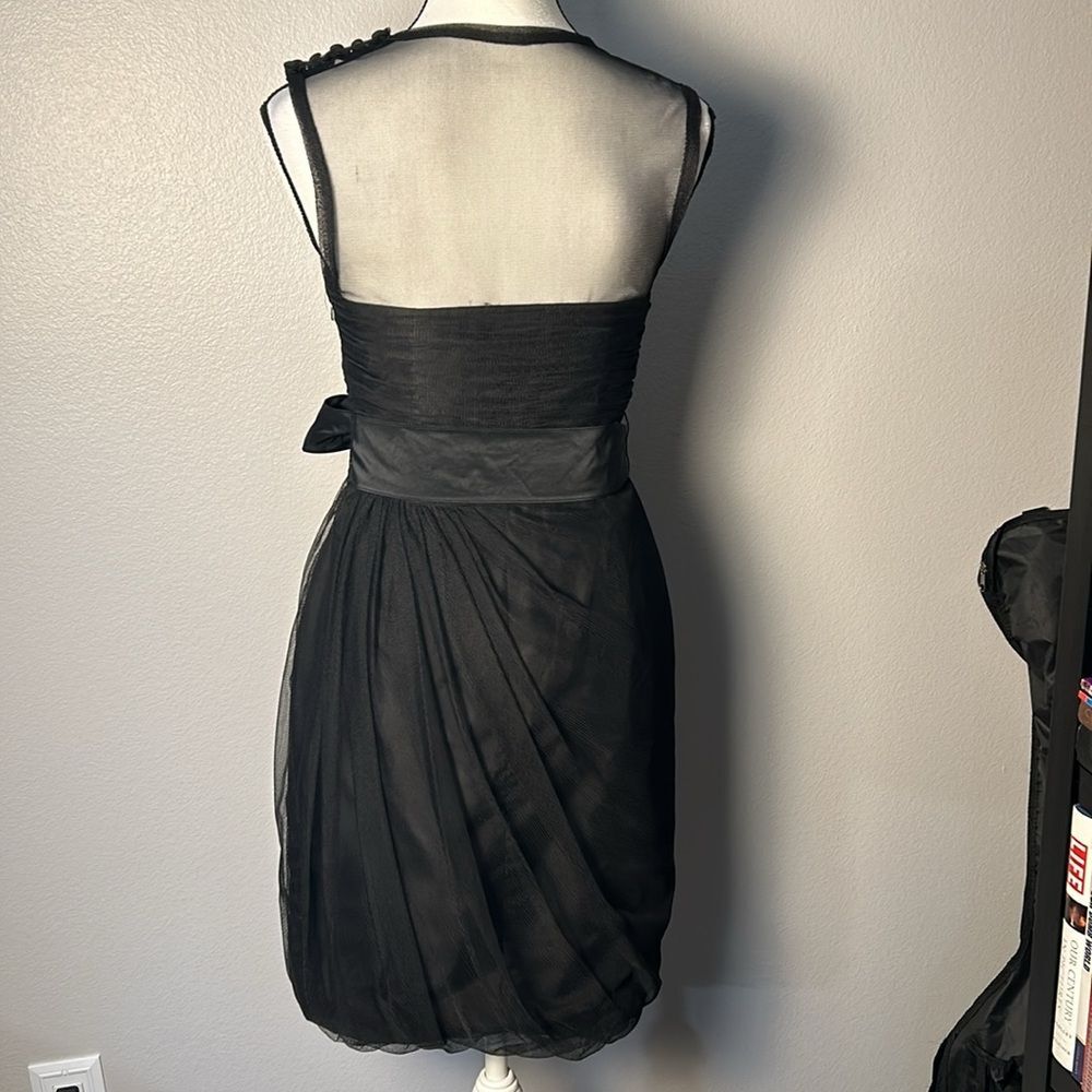 White by Vera Wang Bobbin Net Dress with Illusion Neckline (Size 4) - Picture 5 of 8